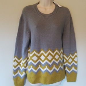 J Crew Cozy Geometric Fair Isle Sweater XS New